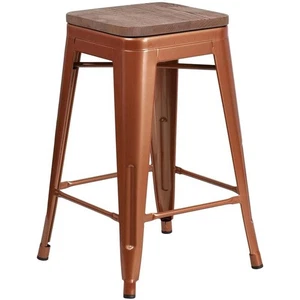 Flash Furniture 24" Backless Metal Counter Stool in Copper - Picture 1 of 3