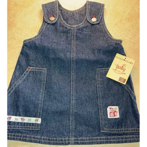 Vestido Jersey Vintage Glory Bebé Denim Desteñido Look Vintage 6/9M Jack en Caja LEER - Imagen 1 de 5