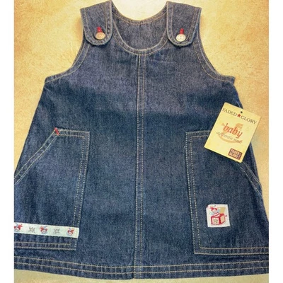 Vestido Jersey Vintage Glory Bebé Denim Desteñido Look Vintage 6/9M Jack en Caja LEER Foto 1 de 4
