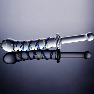 Consolador de vidrio de doble extremo anal tapón de glúteos masajeador de próstata masturbador juguetes sexuales Foto 1 de 4