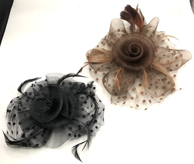 2 Mujeres Fascinadores Sombrero Flor Clip de Pelo Iglesia, Fiesta del Té, Boda, Diversión Foto 1 de 4