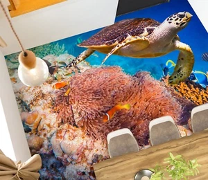 3D Sea Turtle SKE3420 Floor WallPaper Print Decal Epoxy Floor Deco Kay - Picture 1 of 6
