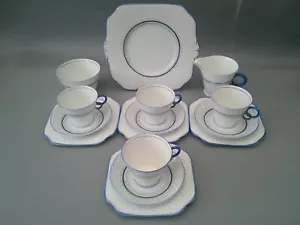 Juego de té porcelana de hueso pintado a mano Art Deco Crown Chelsea - Imagen 1 de 19