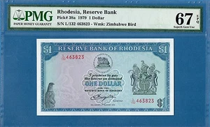 Rhodesia 1 Dollar, 1979, Superb Gem UNC-PMG67EPQ, P38a - Picture 1 of 2