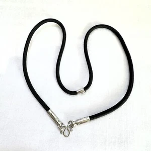 Thai Amulet Black Cord Necklace for 2 Buddha Amulets Back + Front 22” + Gift Bag - Picture 1 of 4