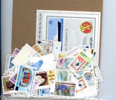 TRISTAN DA CUNHA--Accumulation of 297 stamps off paper Cover
