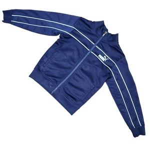 Puma Boys Polyester Track Jacket Navy With White Stripes Size 4 - Picture 1 of 14