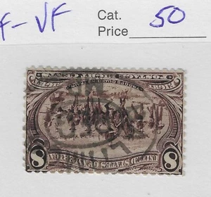 US Scott # 289, 8 Cent violet brown, Trans Mississippi, 1898, scv. $50 - Picture 1 of 2