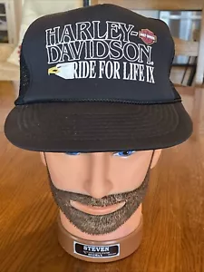 Harley Davidson Ride For Life IX Cap Hat Snapback Mesh Trucker Motorcycles Bike - Picture 1 of 24