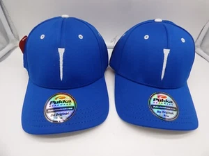 Auténtica camiseta bordada Pukka ajuste elástico gorra/sombrero de golf, azul - Imagen 1 de 11
