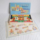 Vintage Childrens Wooden Building Blocks, Colourful Painted China Boxed 44 pc