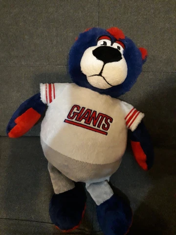 Plush New York Giants Football And Bear Zipper Back Red White Blue No Tag Cover