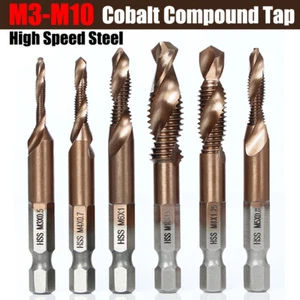 HSS Machine Thread Tap M3 - M10 Cobalt Composite tap 1/4" Hex Shank Screw Tap - Picture 1 of 17