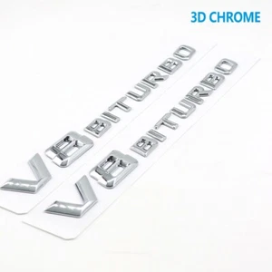 V8 BiTurbo Emblem Fender Side Chrome Nameplate Badge For AMG CL63 E63 G62 Decal - Picture 1 of 4