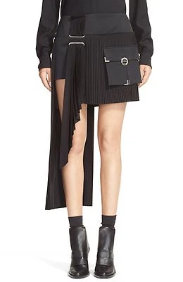 NEW ANTHONY VACCARELLO Cargo Pocket Side Pleat Mini SKIRT Sz FR 36 US 4 $2520  - Image 1 of 3