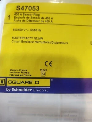SCHNEIDER ELECTRIC S47053 PowerPacT P/R, sensor plug, 400A - Image 1 of 3