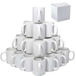 15oz Ceramic Sublimation Blank Mugs 24 Case With Gift Boxes - Picture 1 of 5