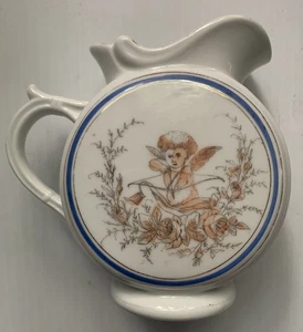 1900s - 1930s CUPID and BOW CREAMER CREAM PITCHER, A PRESENT FROM DOWLAIS, WALES - Picture 1 of 10