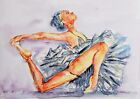 Women Ballet Dancer Watercolor art,ballerina Dancer,original painting 5x7"