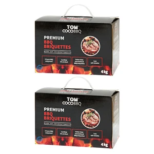 TOM COCO Grill-Kokoskohle Briketts Quader, 2er-Pack (8 kg) - Bild 1 von 1