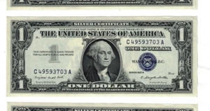 ** 1957 A $1 ONE DOLLAR SILVER CERTIFICATES UNC. CONSECUTIVE SERIAL #  FR.1620 * - Picture 1 of 14