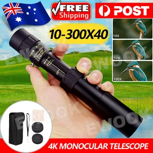4K 10-300X40mm Super Telephoto Zoom Monocular Telescope Without mini Tripod - Picture 1 of 9