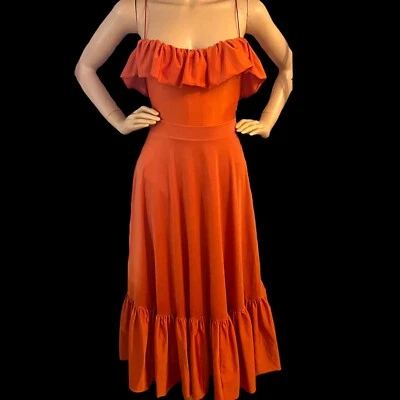 Leotardo con Volantes y Falda MIDI Vintage Años 70 2 Piezas Talla Pequeña Disco Glam Foto 1 de 4