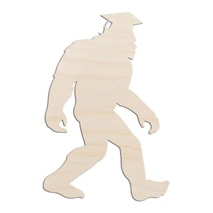 Bigfoot Sasquatch Graduation Cap Senior Laser Cut Out Unfinished Wood Shape Craf - Picture 1 of 6
