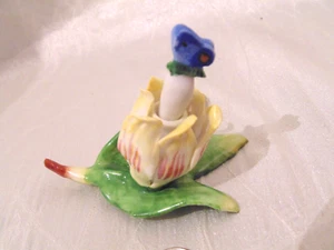 Rare Vtg Porcelain Dresden Flower Figural Tulip Scent Perfume Bottle Capodimonte - Picture 1 of 4