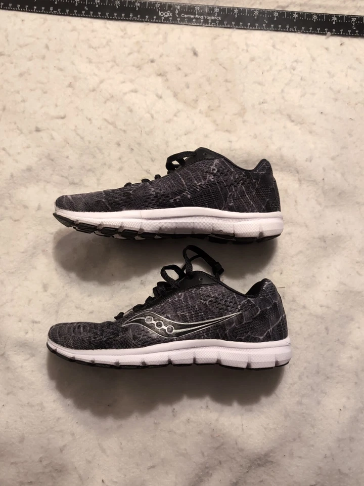 Saucony Grid Ideal Size 6 US Black Grey Print Light Running Shoes Sneakers  - Image 1 of 4