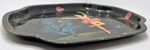 Vintage Zinn Werbungsschild Bar Tray Mortons Kekse Original Alte Litho Gedruckt - Picture 1 of 3