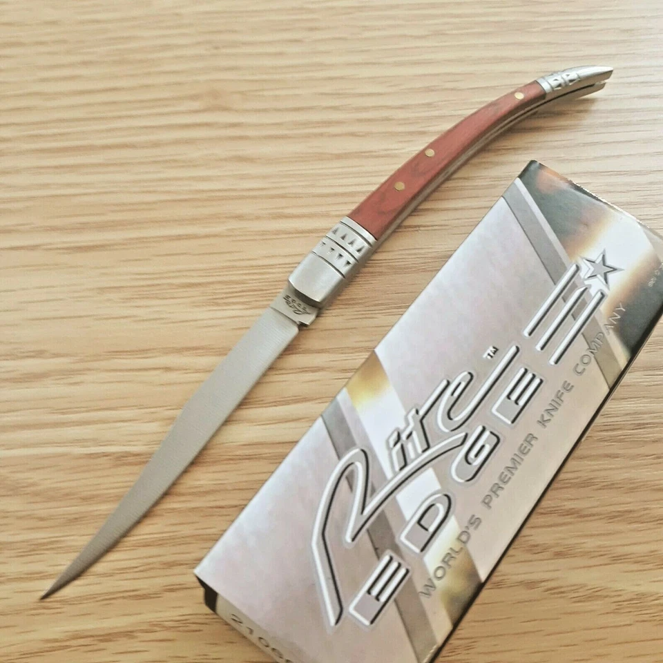 China Made Spanish Fruit Folding Knife 4" Stainless Steel Blade Pakkawood Handle