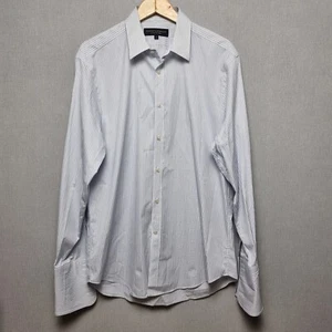 Gieves & Hawkes Shirt Mens 17 Blue Pin Stripe French Cuffs Dress Shirt Formal - Picture 1 of 9