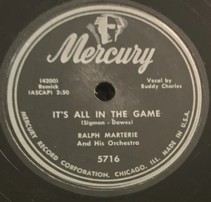 Ralph Marterie - It’s All In The Game / Tenderly -Mercury 5716 VG - Picture 1 of 4