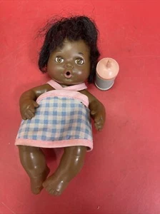 Vintage 1974 Ideal African American brown 7” Baby Thumbelina Doll - Picture 1 of 7
