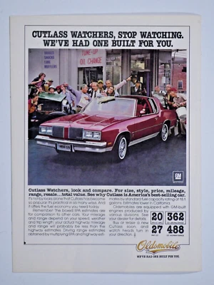 1980 Oldsmobile Cutlass Vintage Original Print Ad 8.5 x 11" - Image 1 of 3