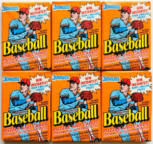 Donruss 1990 Baseball 6 Factory Sealed Wax Packs Puzzle & Cards From Box