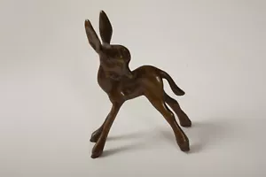 Messing Hirsch Rehkitz (C3R) Bambis Geschwister (JSF6) Skulptur Figur Bronze - Bild 1 von 6