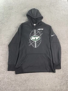 NWT New York Jets Hoodie Men Extra Large Black Nike Team Apparel Dri Fit Graphic - Picture 1 of 19