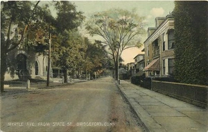 Tarjeta postal Bridgeport Connecticut Myrtle State Danziger Berman 1924 24-12024 - Imagen 1 de 2