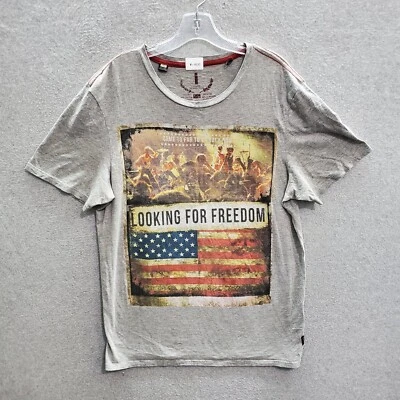 Camiseta Jeans by Buffalo Hombre Grande Gris Bandera Americana EE. UU. Buscando Libertad Foto 1 de 4