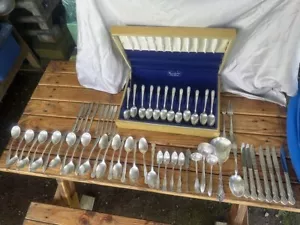 Vintage Antique Silverware 60 Pc Lot Community Plate Rogers & Bro Sons Wm Silver - Picture 1 of 20
