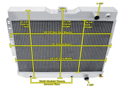 Radiador Champion de suministro de 3 filas para Chevrolet Biscayne LS 1960-1965 intercambiable Foto 1 de 4