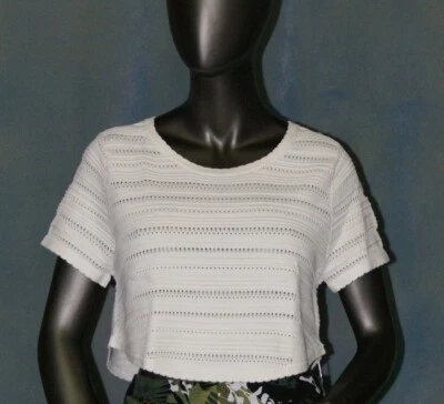 TORN by Ronny Kobo Size Large Pointelle "Lena" Crop Top - Image 1 of 4