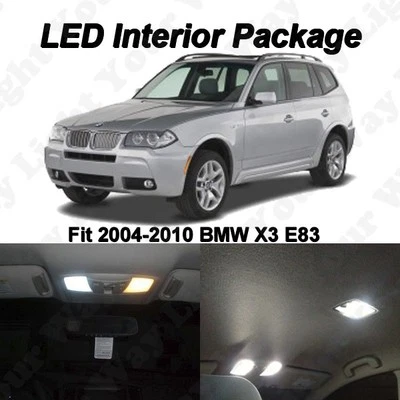 Kit de paquete de 12 luces interiores LED blancas Can-bus para BMW X3 E83 2004-2010 Foto 1 de 4