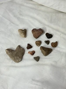 11x Native American Paleo Ancient Heart Effigy Rock Art Pre-1600 Era - Picture 1 of 8