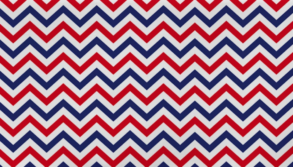 Tela de poliéster Chevron roja, blanca y azul 60" de ancho por yarda Foto 1 de 1