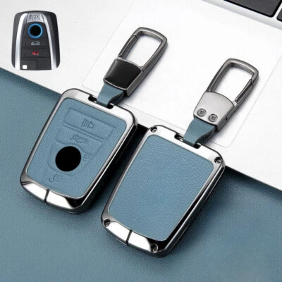 For BMW i3 i8 Series Zinc Alloy Leather Car Remote Smart Key Case Cover Holder Foto 1 de 4