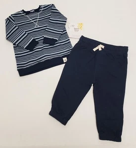 Burt's Bees Baby Boy Multi-Stripe Top & Pant Set - BLUE ☆☆CHOOSE SIZE☆☆ - Picture 1 of 5