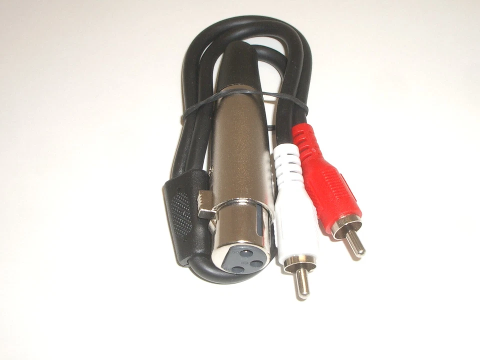 PHILMORE 44-160 12" MICROPHONE CABLE 3 PIN XLR FEMALE TO RCA MALE STEREO PLUGS - Image 1 of 1